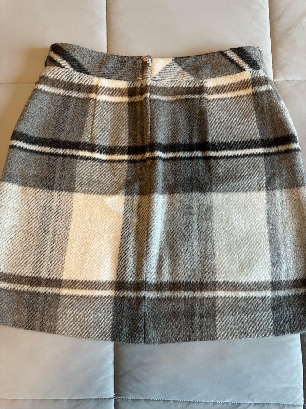 Atmosphere Gray and Cream Plaid Mini Skirt
